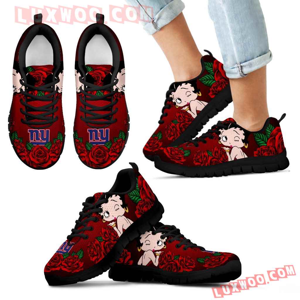 Sweet Rose With Betty Boobs For New York Giants sneakers